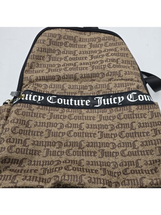 Juicy Couture Backpack Brown Monogram Logo Mini Backpack Black Trim main image 6